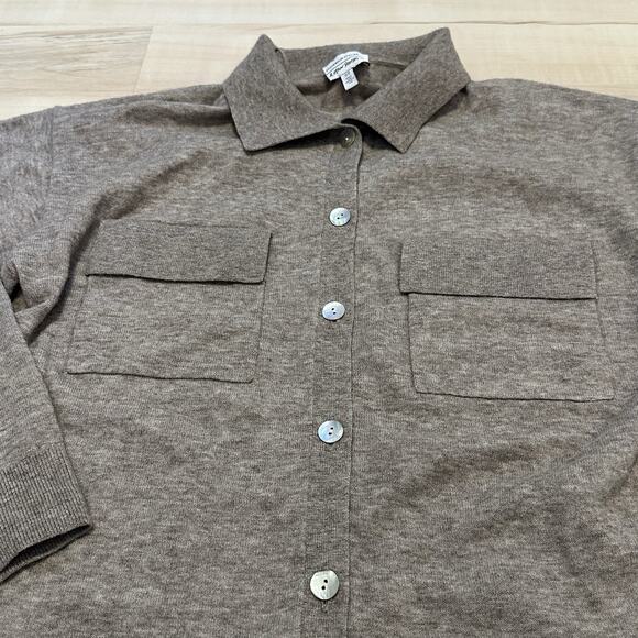 & Other Stories Women XS Sweater Wool Blend Button Up Oversized Beige - Picture 4 of 10